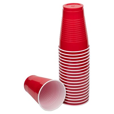 JAM Paper Plastic Party Cups, 12 oz, Red, 20/Pack (2255520700)