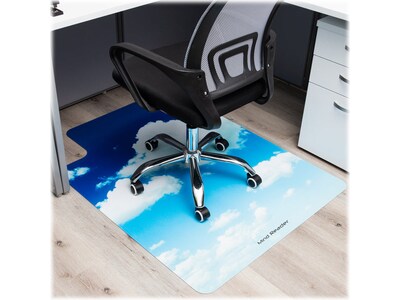 Mind Reader Hard Floor Chair Mat with Lip, 47" x 35", Blue, Polycarbonate (SKYMAT-ASST)
