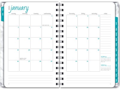 2025 Global Printed Products 5.5" x 8" Calendar Year Weekly & Monthly Planner, Paperboard Cover, White/Gray (SPLS25-58-04)