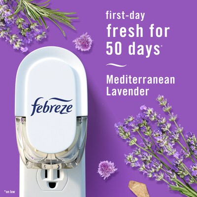 Febreze Fade Defy Plug Air Freshener Warmer Refill, Mediterranean Lavender Scent, 0.87 fl. oz., 3/Pack (54367)