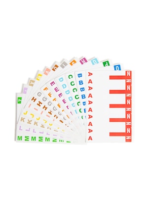 Smead® AlphaZ NCC Color-Coded Name Label, A-Z, Label Sheet, Assorted Colors (67150)