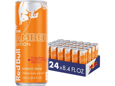 Red Bull Amber Edition Strawberry/Apricot Energy Drink, 8.4 oz., 24 Cans/Carton (RB240074)