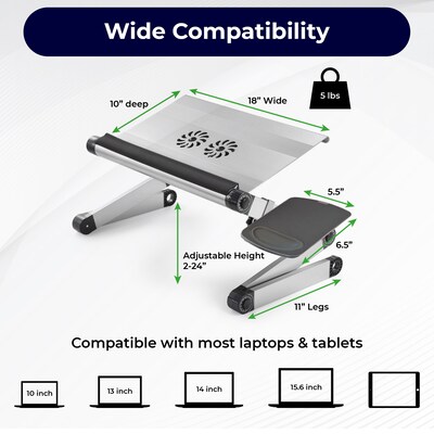 Uncaged Ergonomics WorkEZ Cool Laptop Riser Silver (WECs)