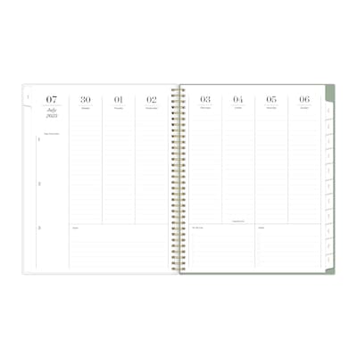 2025-2026 Blue Sky Sincerely Jules Kyla Green 8.5 x 11 Academic Year Weekly & Monthly Planner, Pla