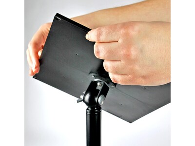 Azar Pedestal Sign Floor Holder, 8.5" x 11", Black Plastic (300356-BLK)