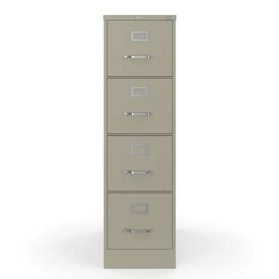 Quill Brand® Commercial 4 File Drawer Vertical File Cabinet, Locking, Putty/Beige, Letter, 26.5"D (13443D)