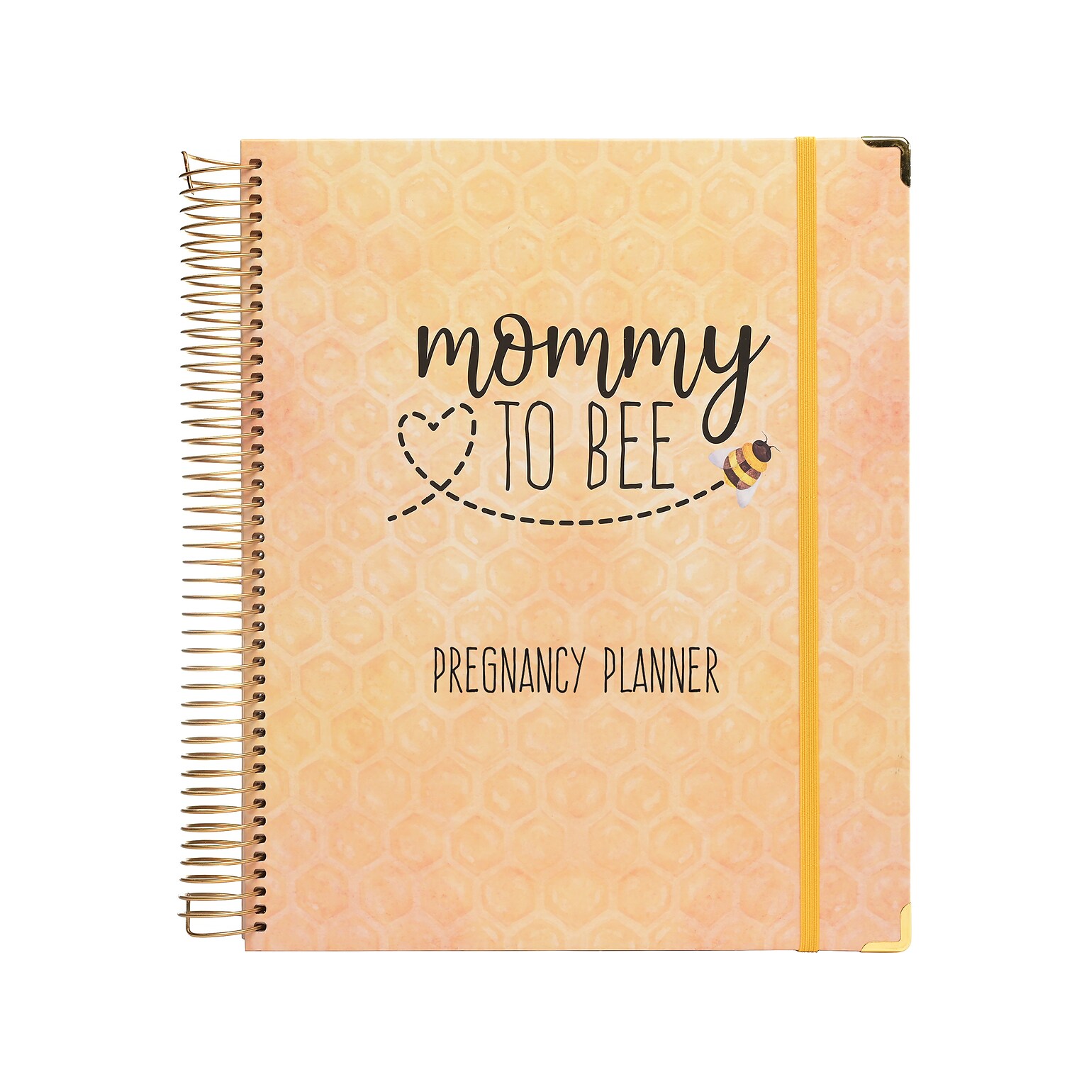 Global Printed Products Mommy to BEE 10.5 x 11.5 Weekly & Monthly Pregnancy Planner, Hardsided Cover, Beige/Black (GPP-0108)