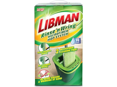 Libman Rinse 'n Wring Microfiber Butterfly Mop & Bucket Kit, Green, /Set (1516001)