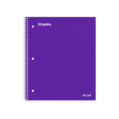 Staples Premium 1-Subject Notebook, 8.5 x 11, College Ruled, 100 Sheets, Purple (ST20954D)
