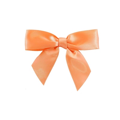 JAM Paper Satin Bows, Peach, 100/Pack (52640349178)