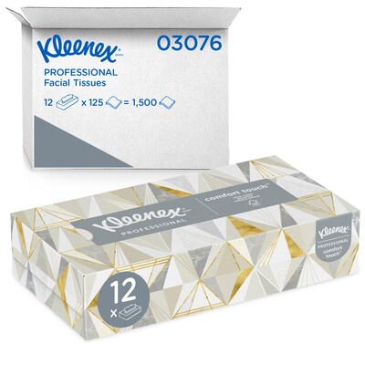 Kleenex Convenience Case Facial Tissue, 2-ply, 125 Tissues/Box, 12 Boxes/Pack  (03076) | Quill.com