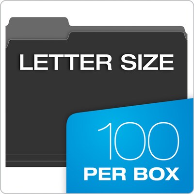 Pendaflex Recycled File Folder, Straight Cut, Letter Size, Black, 100/Box (42101/3BLA)