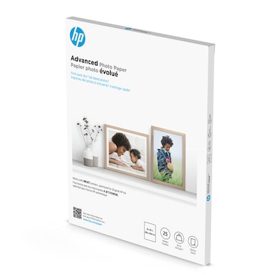 HP Advanced Photo Paper, Glossy, 8 x 10, 25 Sheets/Pack (6J777A)