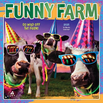 2025 BrownTrout Avanti Funny Farm  12 x 12 Monthly Square Wall Calendar (9781975479688)