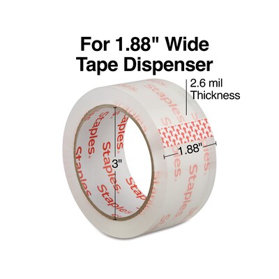 Staples Packing Tape , 1.88" x 54.6 yds., Clear, 36/Rolls (52219)