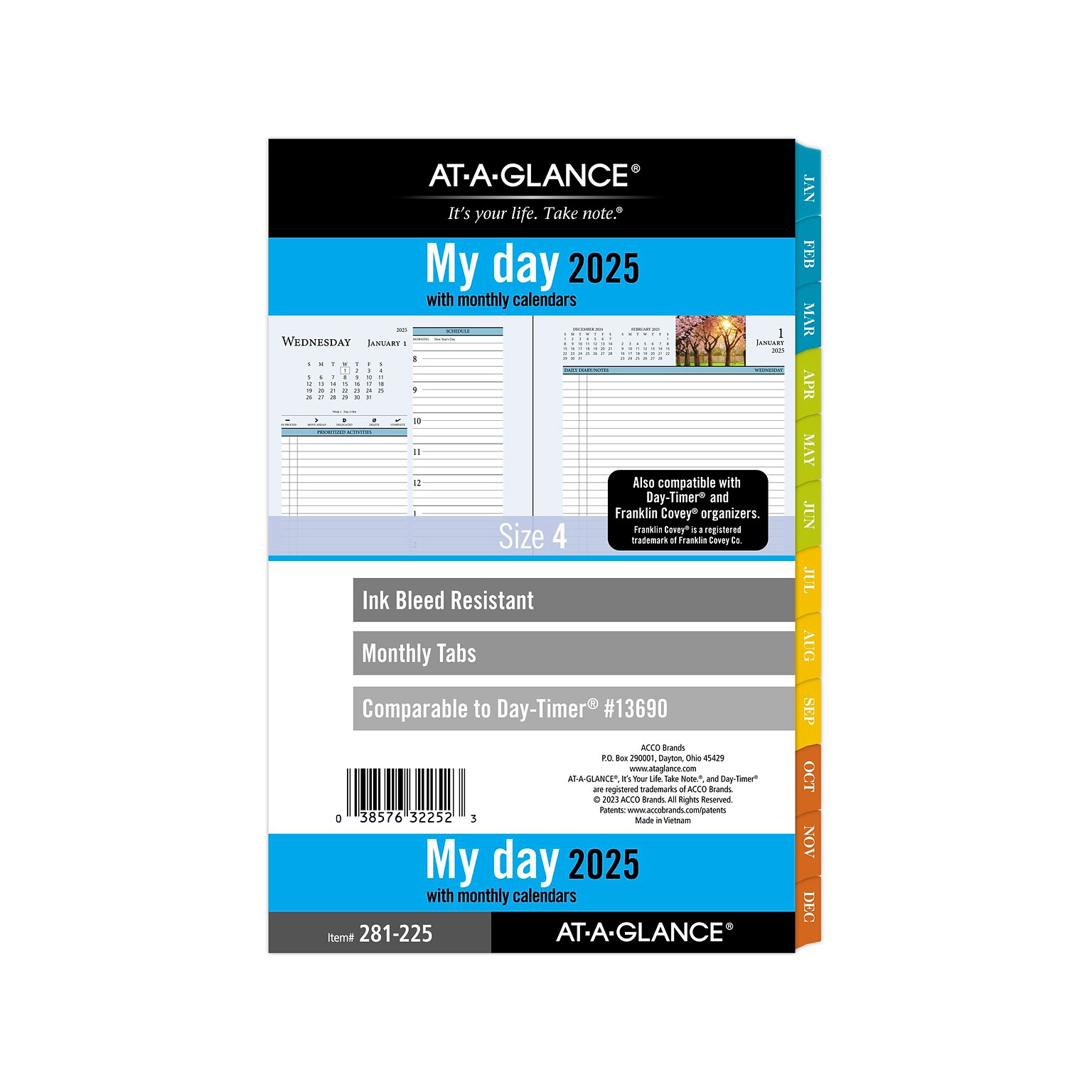 2025 AT-A-GLANCE Zenscapes 5.5 x 8.5 Daily & Monthly Planner Refill, Multicolor (281-225-25)