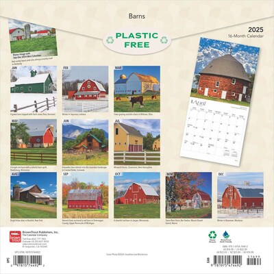 2025 BrownTrout Barns 12" x 12" Monthly Square Wall Calendar (9781975474492)