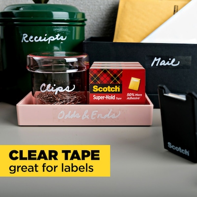 Scotch Super-Hold Transparent Clear Tape Refill, 0.75" x 27.77 yds., 1" Core, Clear, 10 Rolls/Pack (700K10)