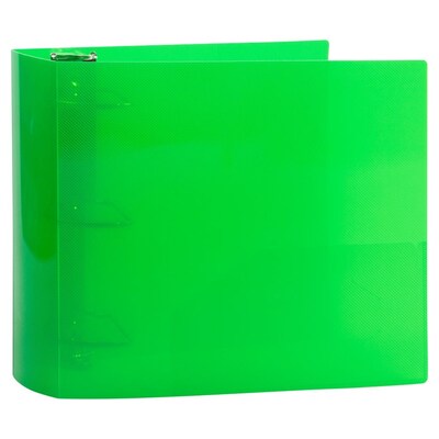 JAM Paper 4" 3-Ring Flexible Poly Binder, Green (PB75245GR)