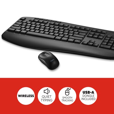 Staples TECH Wireless Keyboard and Optical Mouse Combo, Black (ST62637)