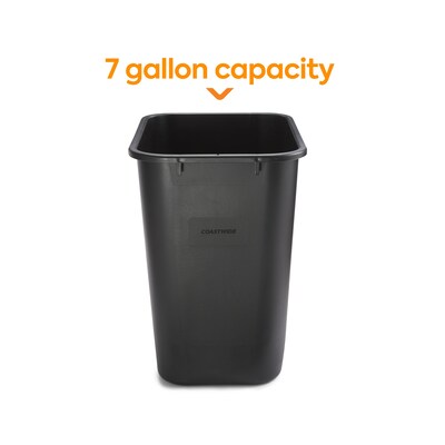 Coastwide Professional™ Indoor Trash Can Without Lid, Black Soft Molded  Plastic, 7 Gallon (CW56429) | Quill.com