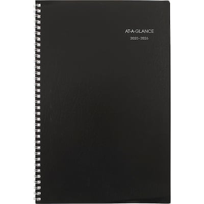 2025-2026 AT-A-GLANCE DayMinder 8" x 12" Academic Year Monthly Planner, Faux Leather Cover, Black (AY2-00-26)