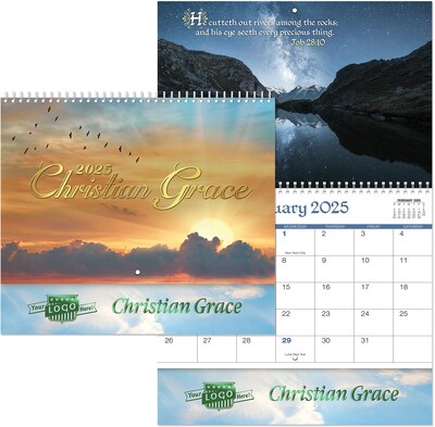 Luxe Christian Grace Spiral Wall Calendar