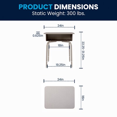 Flash Furniture Billie 24"W Student Desk with Open Front Metal Book Box, Gray Granite/Silver (FDDESKGYGY)