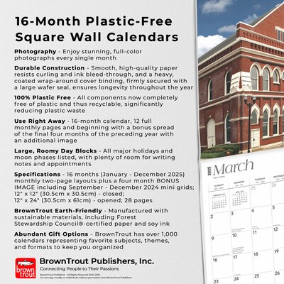 2025 BrownTrout Nashville 12" x 12" Monthly Square Wall Calendar (9781975476427)