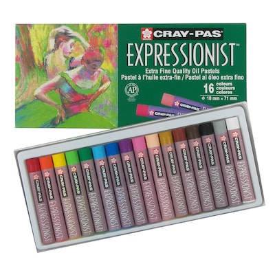 Sakura Cray-Pas Expressionist Oil Pastels, Assorted Colors, 16/Set, 3 Sets (SAKXLP16-3)