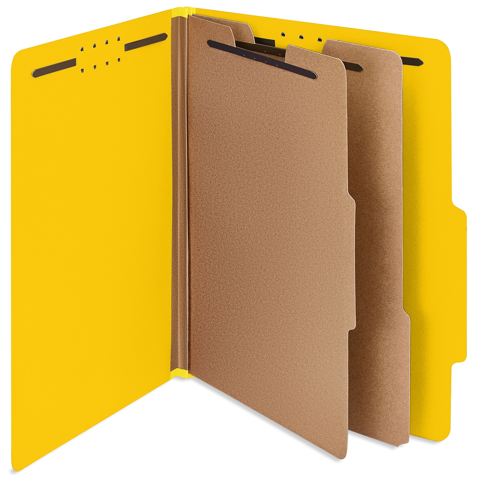 Staples 100% Recycled Heavy Duty Classification Folder, 2-Dividers, 2 Expansion, Letter Size, Yellow, 10/Box (ST62549)