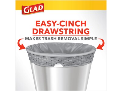 Glad with Clorox 8-Gallons Lemon Fresh Bleach Gray Plastic Wastebasket  Drawstring Trash Bag (26-Count) in the Trash Bags department at