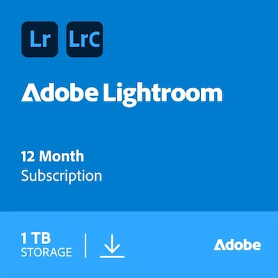 Adobe Lightroom 1TB, AI-Assisted Photo Editor, 1 Year Subscription for 1 User, Windows/Mac, Download