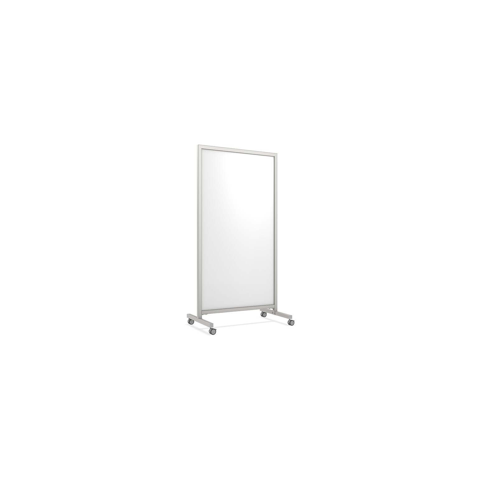 Ghent EZ Magnetic Glass Mobile Dry-Erase Whiteboard, Aluminum Frame, 75H x 38W (EZ1MA7538WH)