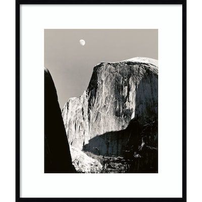 Amanti Art Moon Over Half Dome by Ansel Adams Wood Framed Wall Art Print, 31 x 37 (A42675524636)