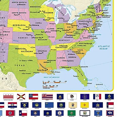 National Geographic United States for Kids Map, Laminated, 24" x 36" (NGMRE01021159)