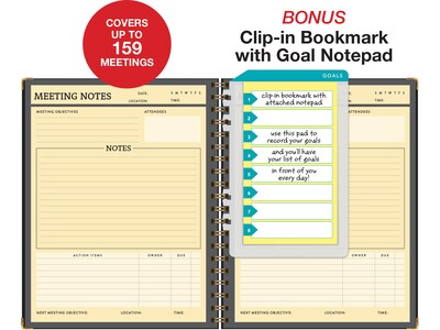 Global Printed Products 8.5" x 11" Planner, Paperboard Cover, Black (SPLS-0118-BK)