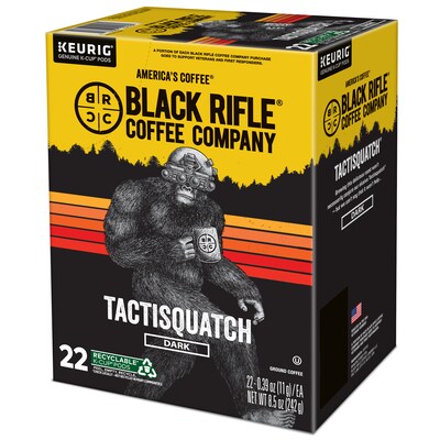 Black Rifle Coffee Company Tactisquatch Coffee Keurig® K-Cup® Pods, Dark Roast, 22/Box (5000384045)