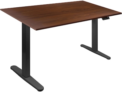 Mount-It! 55W Electric Rectangular Adjustable Standing Desk, Brown/Black (MI-18114)