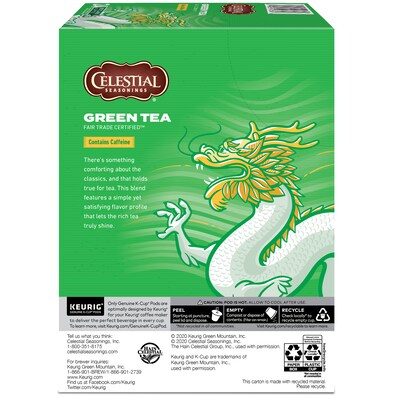 Celestial Seasonings Green Tea, Keurig® K-Cup® Pods, 24/Box (14734)