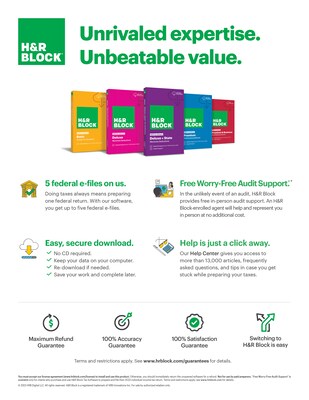 H&R Block Tax Software Basic 2023 for 1 User, Windows, Download (1013800-23)