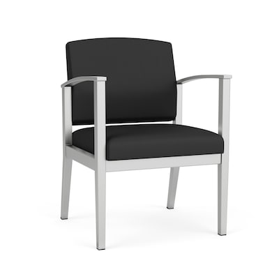 Lesro Amherst Steel Guest Chair, Whisper Black (AS1101.SSV-01WHBK)