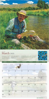 2025 BrownTrout Fly Fishing Dreams OFFICIAL 12" x 24" Monthly Square Wall Calendar (9781975479916)