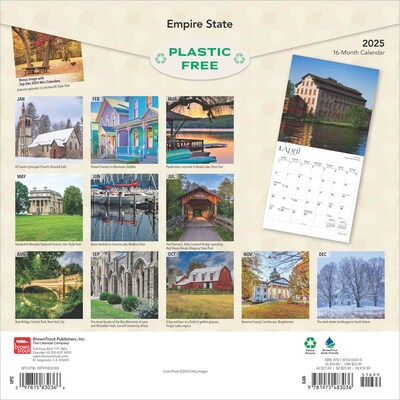 2025 BrownTrout Empire State New York Places 12 x 12 Monthly  Wall Calendar (9781975483036)