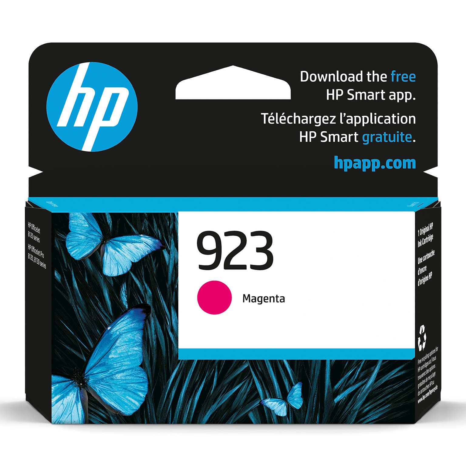 HP 923 Magenta Standard Yield Ink Cartridge (4K0T1LN), print up to 400 pages