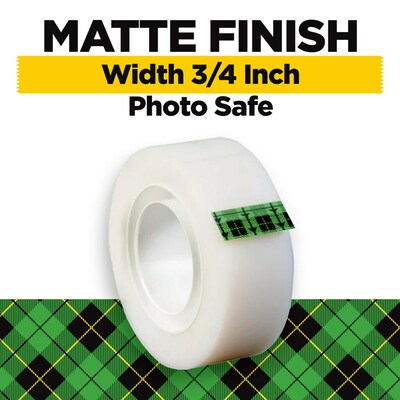 Scotch Magic Invisible Tape Refill, 3/4 x 27.77 yds., 1 Core, Clear, 18 Rolls/Pack (810K18CP)