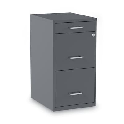 Alera® Soho 3 File-Drawer Vertical Standard File Cabinet, Letter Size, Lockable, 24.1H x 14W x 18