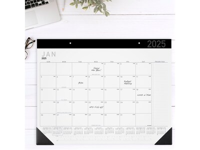 2025 AT-A-GLANCE Contemporary 21.75" x 17" Monthly Desk Pad Calendar, White/Black (SK24X-00-25)