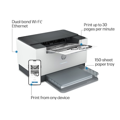 HP LaserJet M209dw Wireless Printer, Fast Speeds, Mobile Print, 2 mos Free Toner with Instant Ink, B