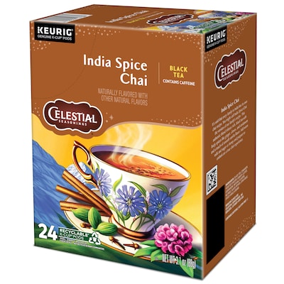 Celestial Seasonings India Spice Chai Tea, 0.13 oz. Keurig® K-Cup® Pods, 24/Box (14738)